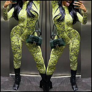 Women Fashion Full Sleeve Green Printed Two Piece Pant Set