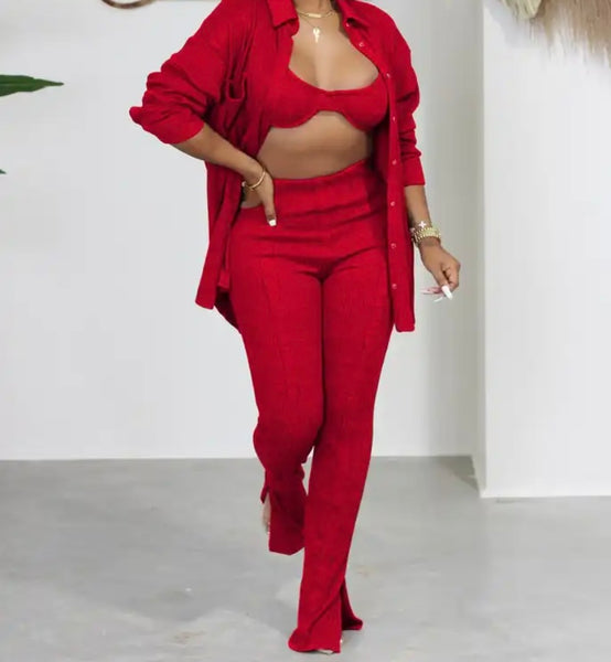 Women Sexy Fashion Three Piece Pant Set