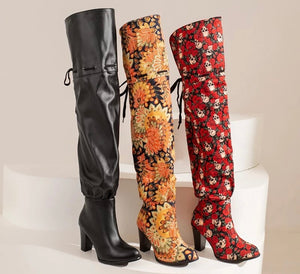 Women Over The Knee Fashion Printed Boots