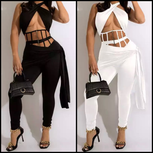 Women Sexy Two Piece Halter Fashion Pant Set