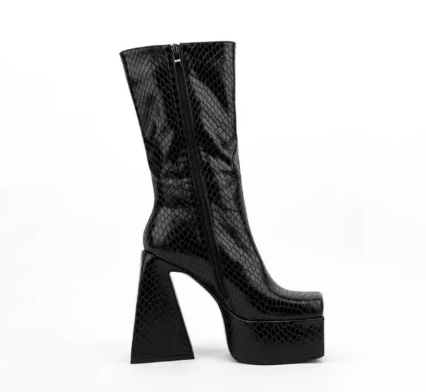 Women Platform Mid Calf Fashion Boots