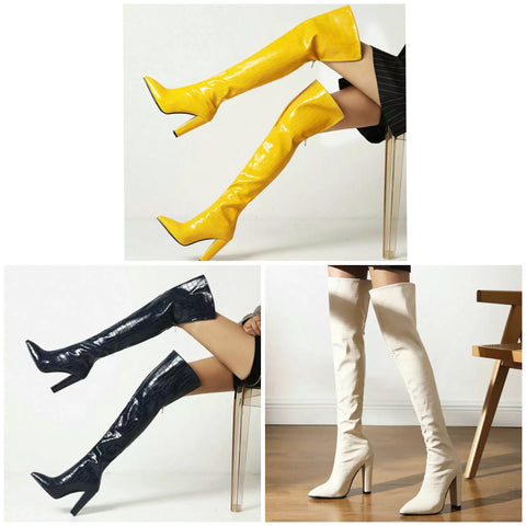 Women Fashion Back Zipper Over The Knee Boots