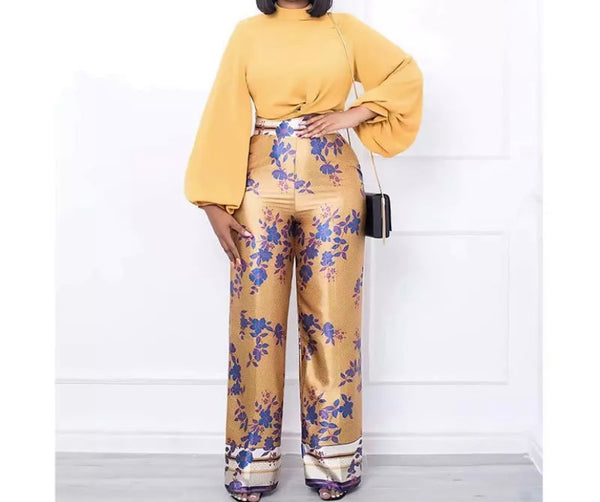 Women Fashion Full Sleeve Two Piece Floral Pant Set