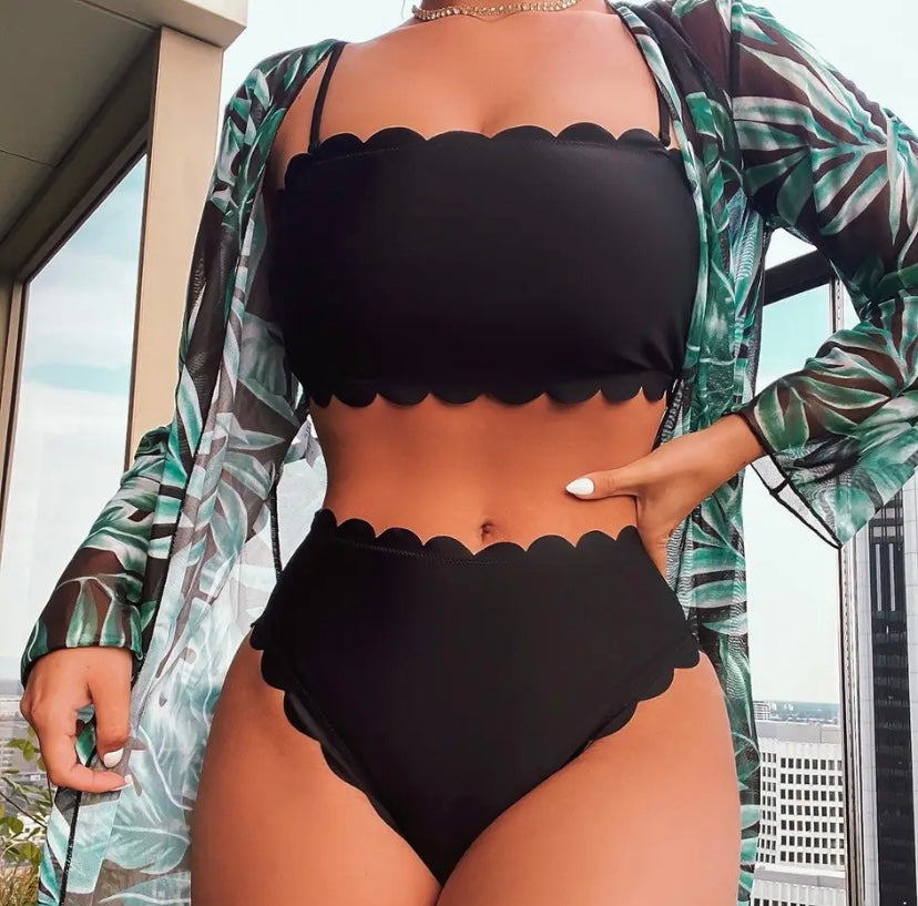 Women Printed Sexy Bikini Cover Up Set