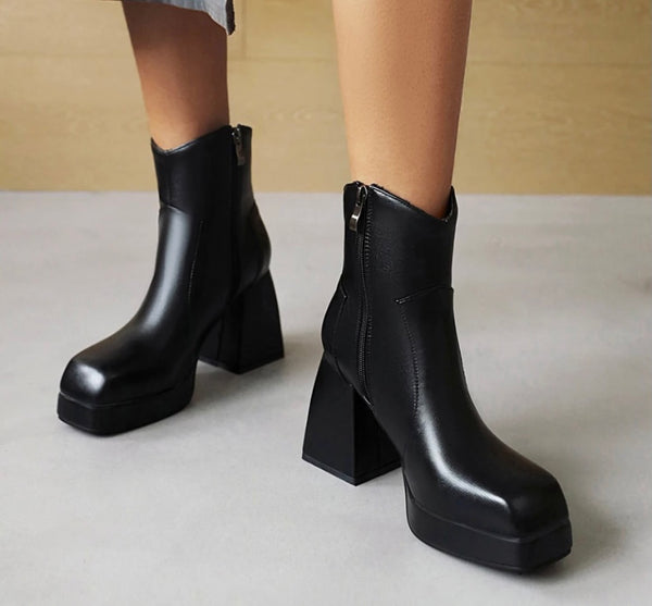 Women Fashion Square Heel Ankle Boots