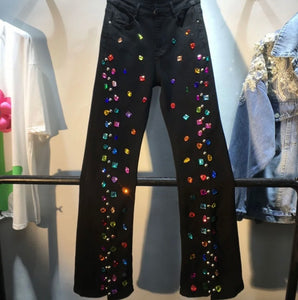 Women Gem Fashion Denim Pants