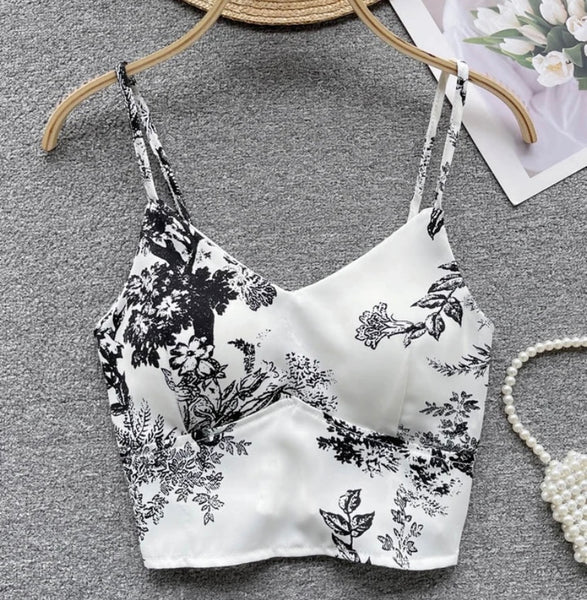 Women Sleeveless Floral Fashion Crop Top