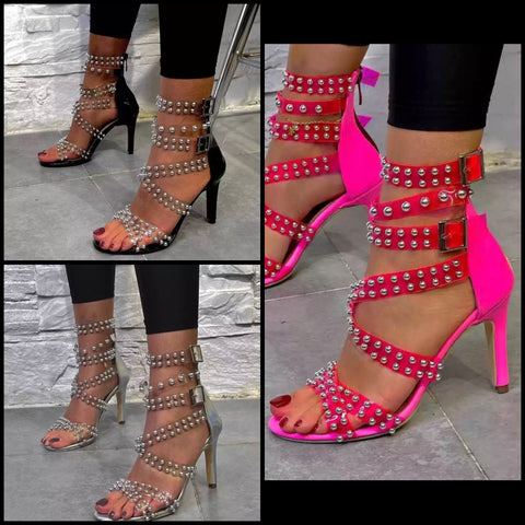 Women Pearl PVC Fashion Ankle Strap Sandals