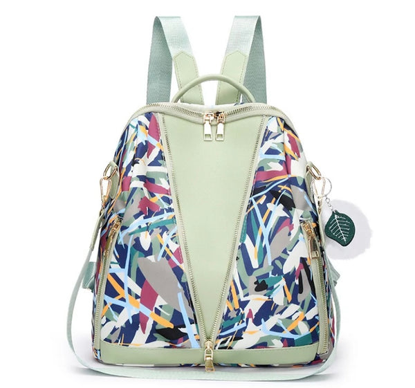 Women Fashion Printed Patchwork Backpack Purse