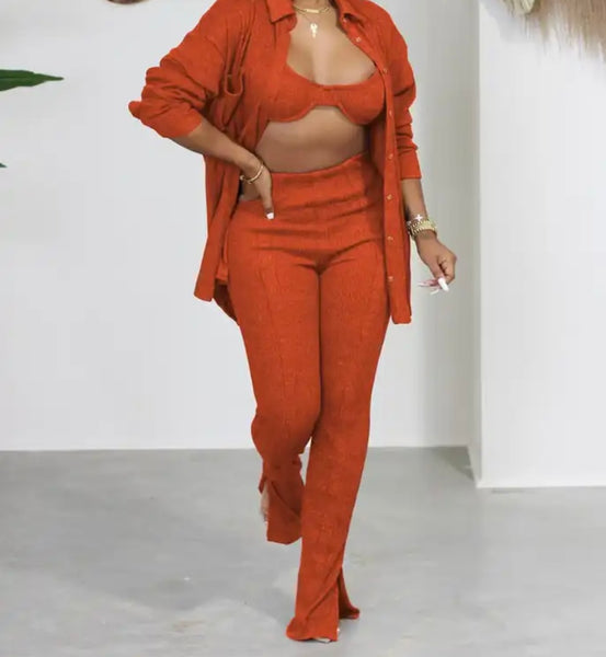 Women Sexy Fashion Three Piece Pant Set