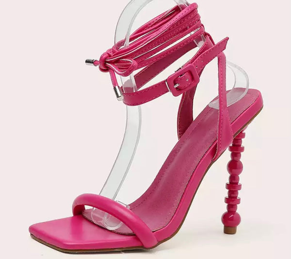 Women Fashion Buckled Lace Up High Heel Sandals