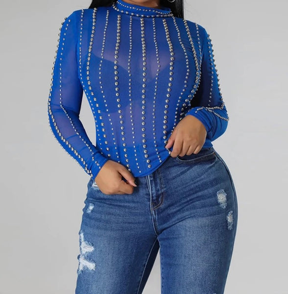 Women Sexy Mesh Full Sleeve Top