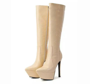 Women Knee-High Fashion Platform Pointed Toe Boots