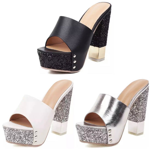 Women Sparkle Platform High Heel Sandals