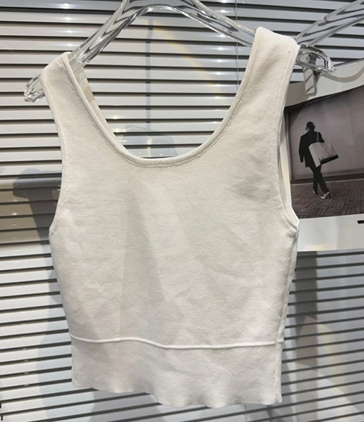 Women Sleeveless Bling Patchwork Crop Top