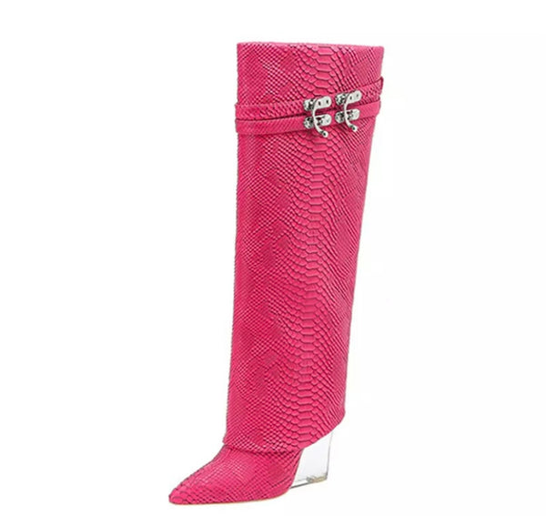 Women Platform Buckled Fashion Knee-High Boots