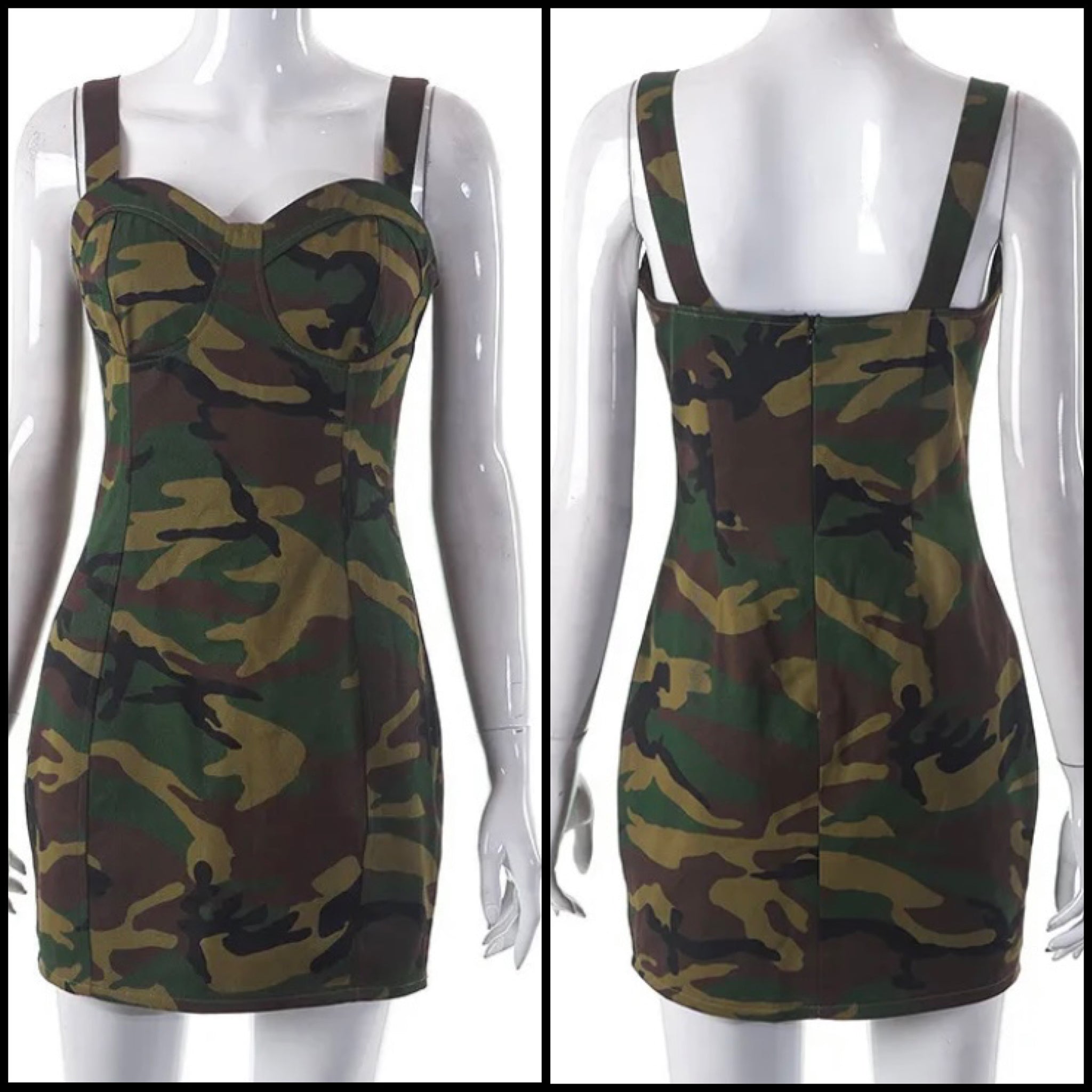 Women Sleeveless Camouflage Sexy Dress