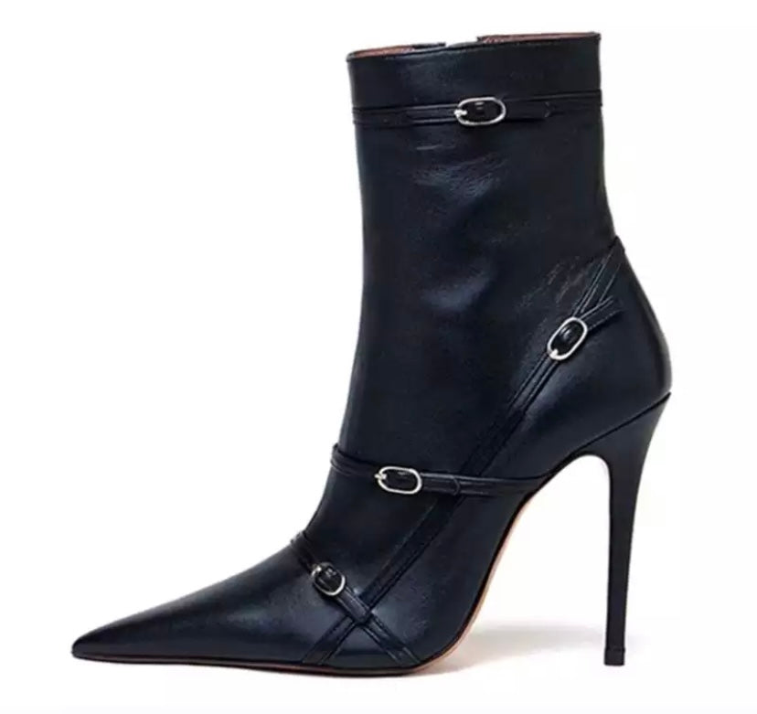 Women High Heel Fashion Buckled Ankle Boots