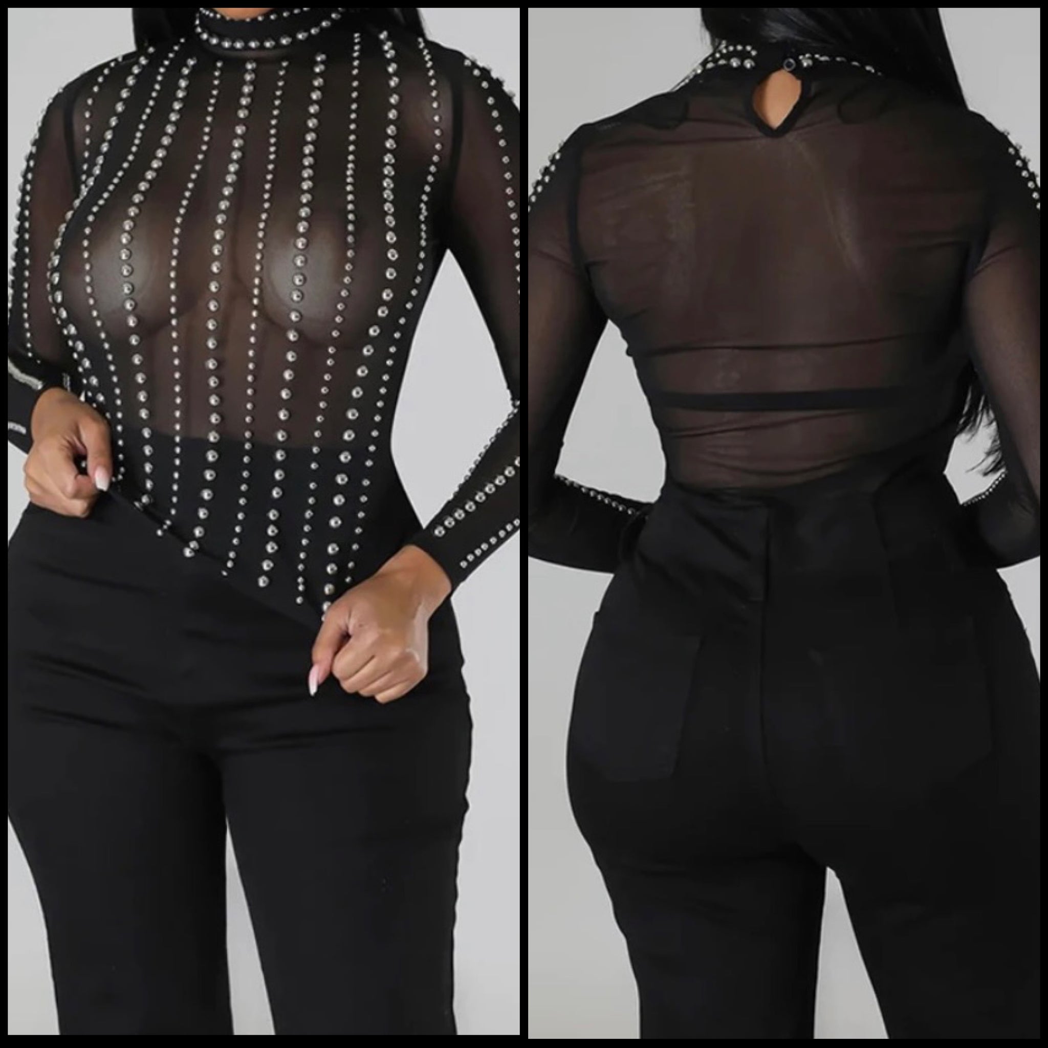 Women Sexy Mesh Full Sleeve Top