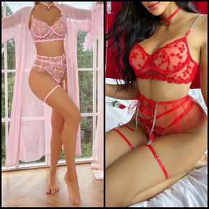 Women Chain Lace Sexy Choker Lingerie Set