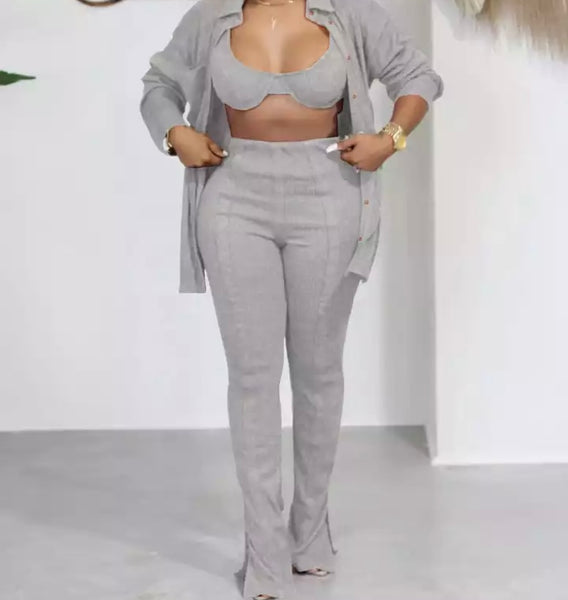 Women Sexy Fashion Three Piece Pant Set