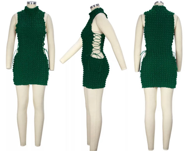 Women Sexy Fashion Side Lace Up Sleeveless Dress