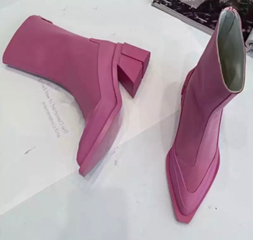 Women Pointed Toe Suede Fashion Ankle Boots