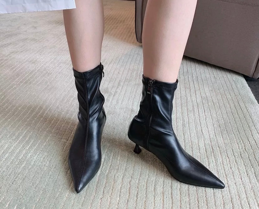 Women Color Fashion Small Heel Ankle Boots