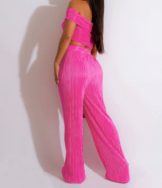 Women Sexy Short Sleeve Crop Ribbed Two Piece Pant Set