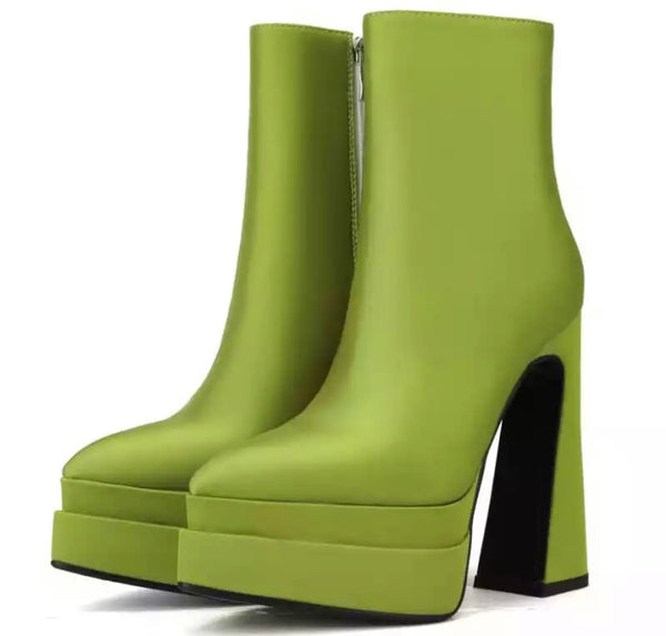 Women Pointed Toe Fashion Zip Up Ankle Boots