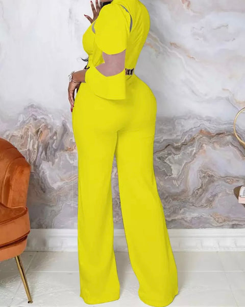 Women Sexy Solid Color Mesh Patchwork Jumpsuit