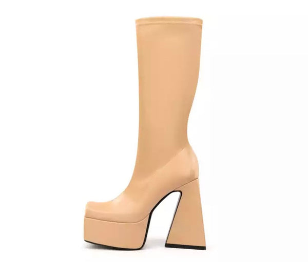 Women Platform Mid Calf Fashion Boots