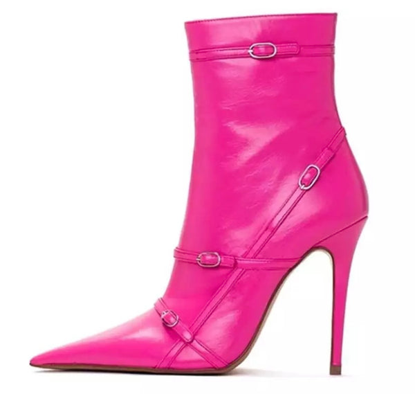 Women High Heel Fashion Buckled Ankle Boots