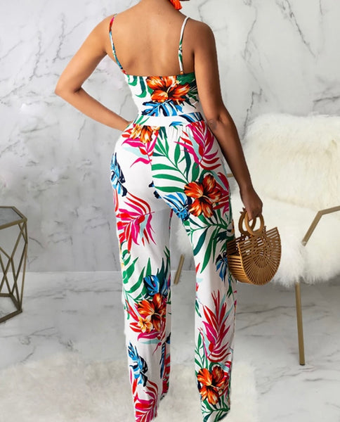 Women Sexy Colorful Floral Fashion Jumpsuit