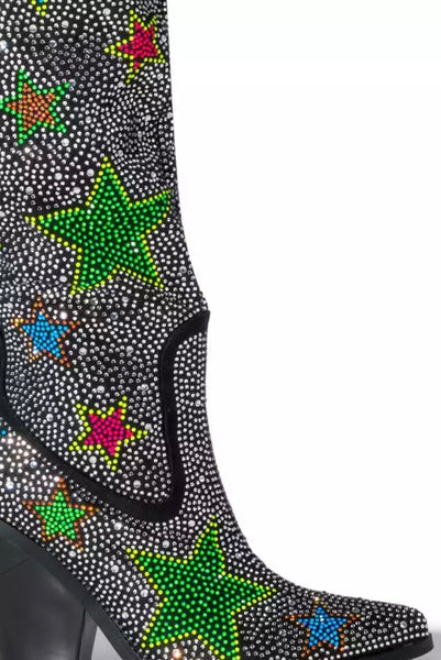 Women Fashion Bling Star Over The Knee Western Boots