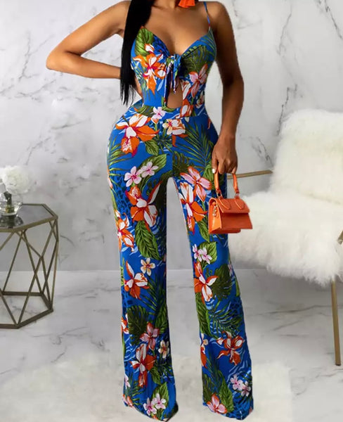 Women Sexy Colorful Floral Fashion Jumpsuit