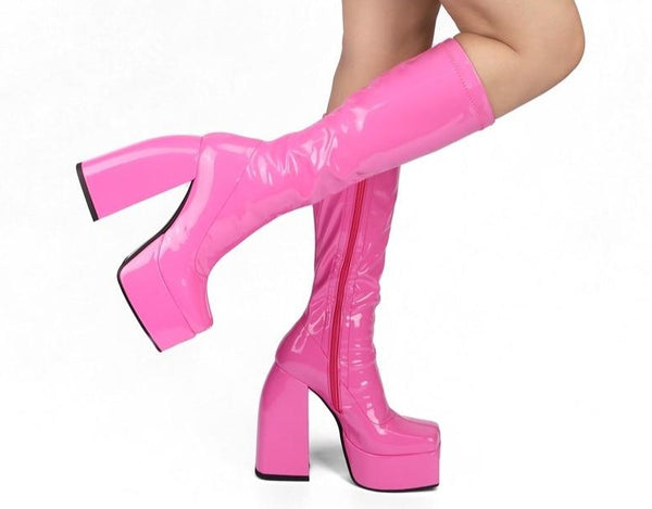 Women Solid Color Fashion Knee High Thick Platform Boots